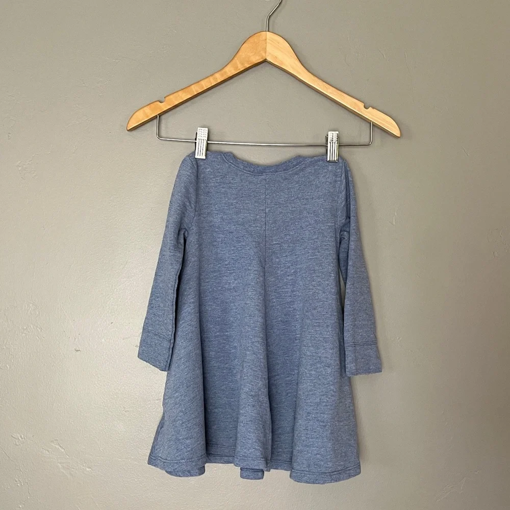 Old Navy Girls 3T Blue Long Sleeve Soft Sweatshirt Flowy Bubble Swing Dress